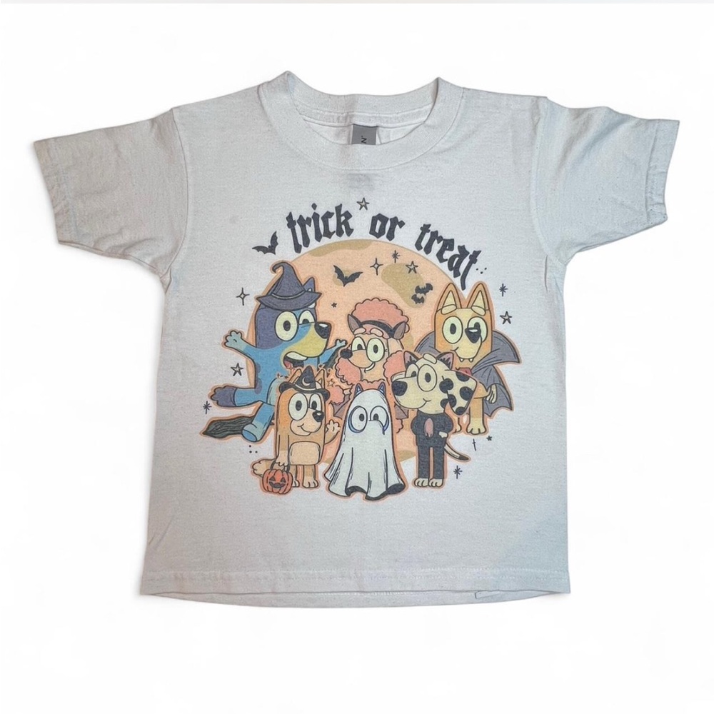 Gildan White Bluey Halloween Graphic Tee